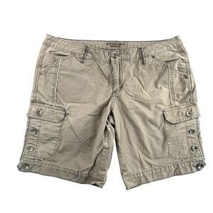 Arizona Jean Co Womens Size 17 Cargo Shorts Khaki Cotton Blend Utility Pockets